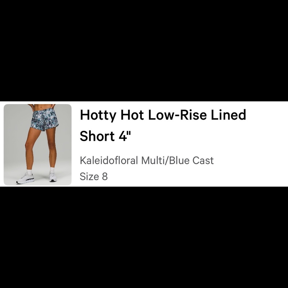Lululemon Hotty Hot 4” Low Rise Shorts Size 8